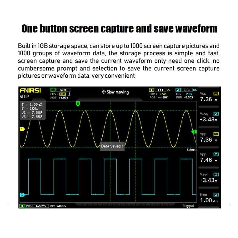 FNIRSI 1014D 2 in 1 Dual-channel 100M Bandwidth Digital Oscilloscope 1GS Sampling Signal Generato...