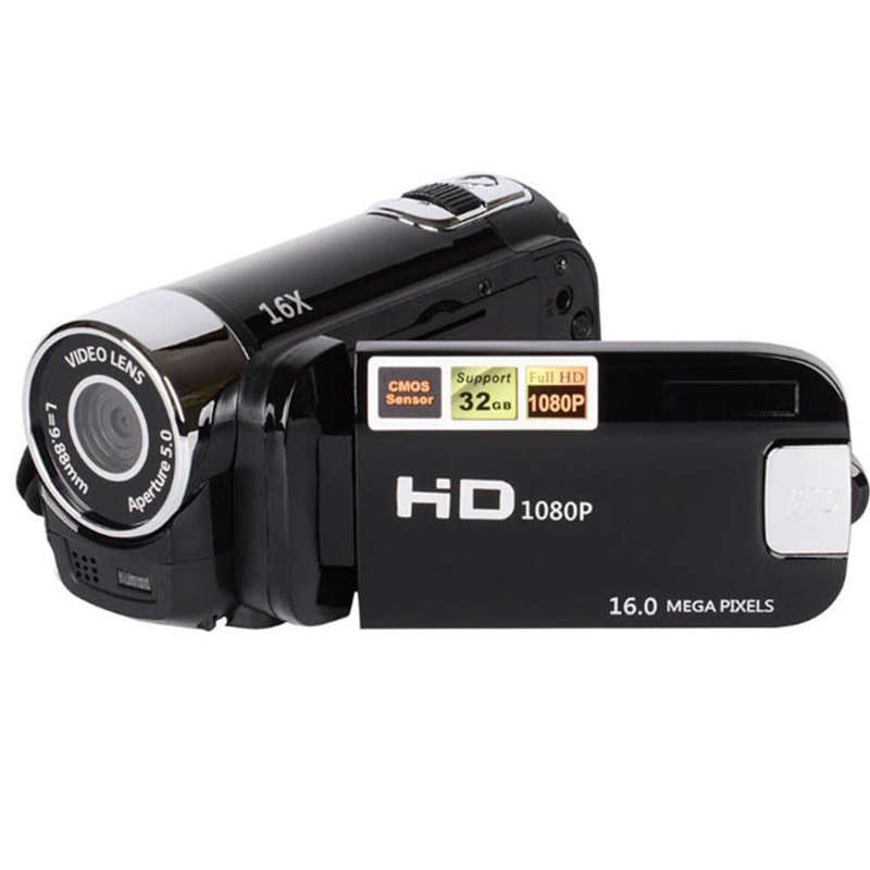 16X Digital Zoom HD 16 Million Pixel Home Travel DV Camera, US Plug(Black)
