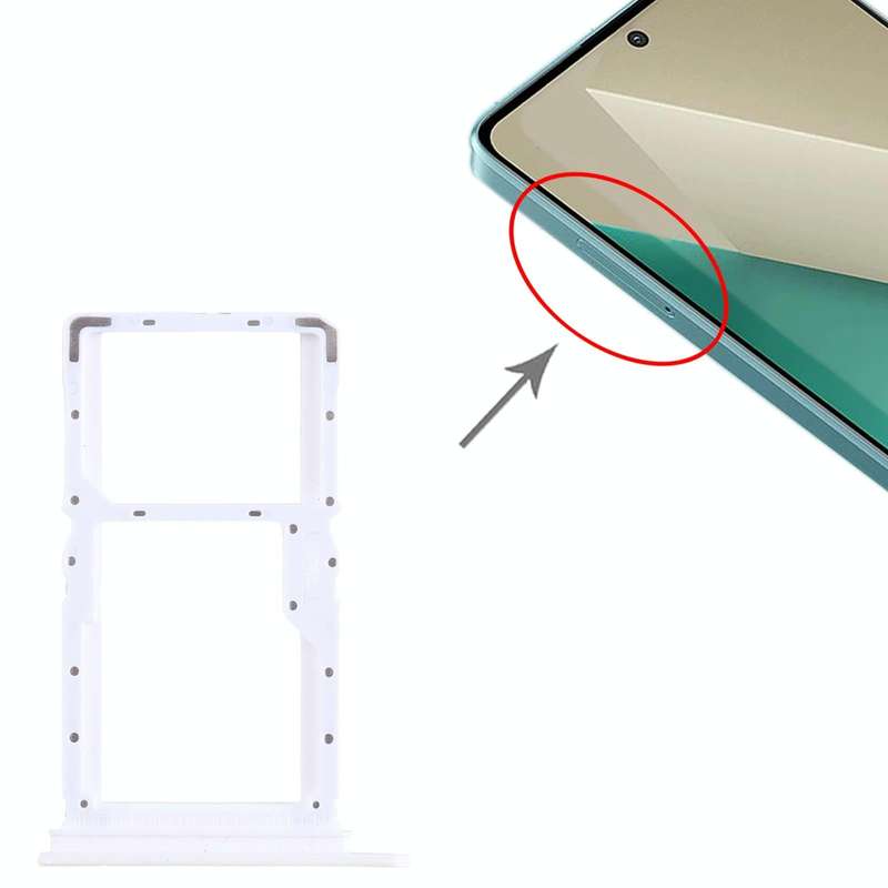 For Xiaomi Note 13 SIM Card Tray + SIM / Micro SD Card Tray (White)