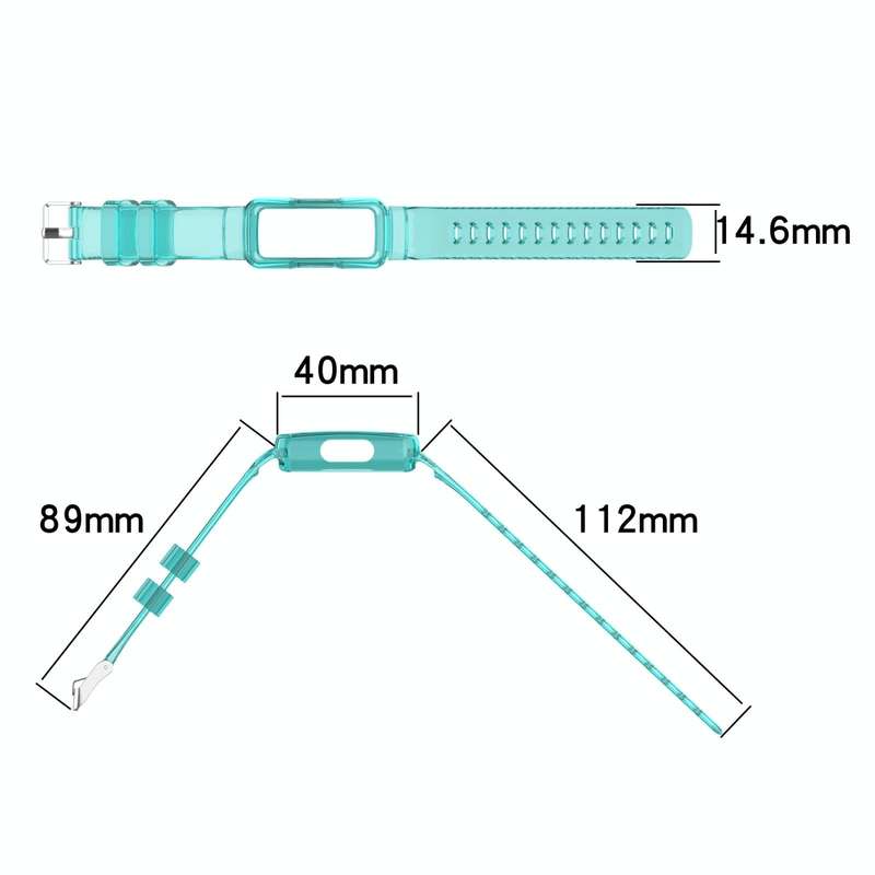 For Fitbit Ace 3 Transparent Silicone Integrated Watch Band(Black)