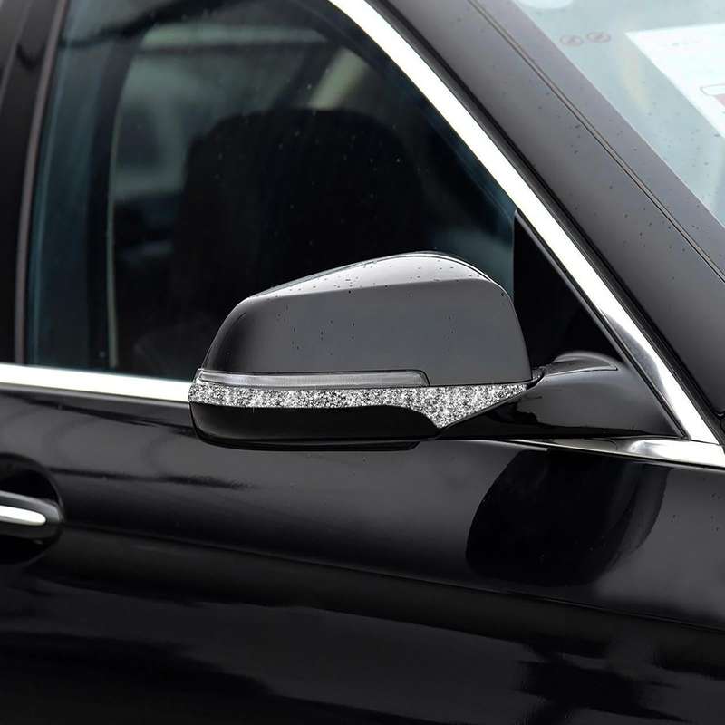For BMW F10 5 Series 2011-2017 Car Rearview Mirror Anti-collision Diamond Decorative Sticker, Lef...