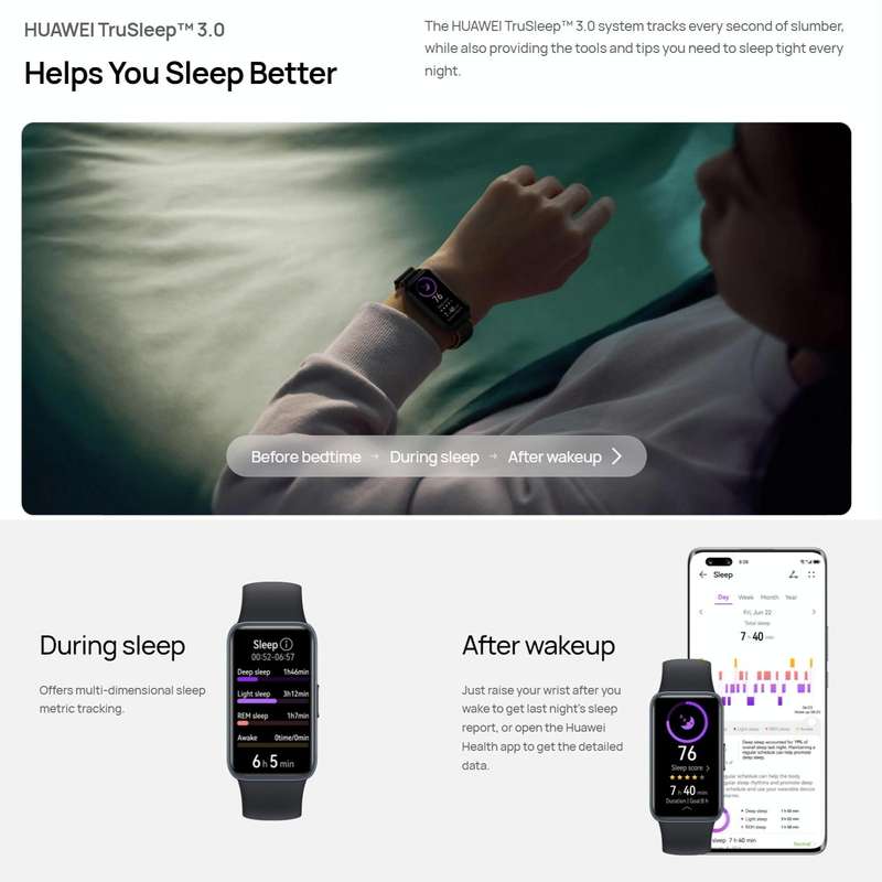 HUAWEI Band 8 Standard 1.47 inch AMOLED Smart Watch, Support Heart Rate / Blood Pressure / Blood ...