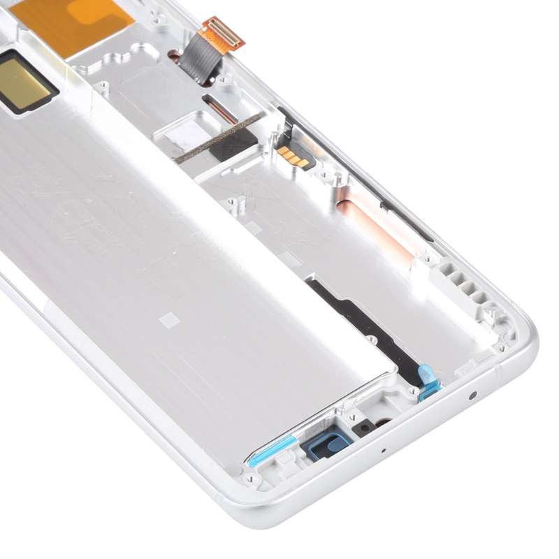 AMOLED LCD Screen for Xiaomi Mi Note 10 Lite M2002F4LG Digitizer Full Assembly with Frame(Silver)