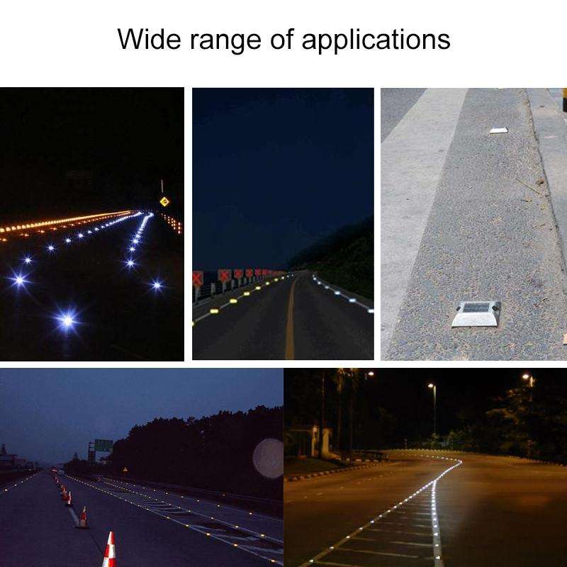 Solar Square Road Stud Light Car Guidance Light Road Deceleration Light, Flashing Bright Version ...