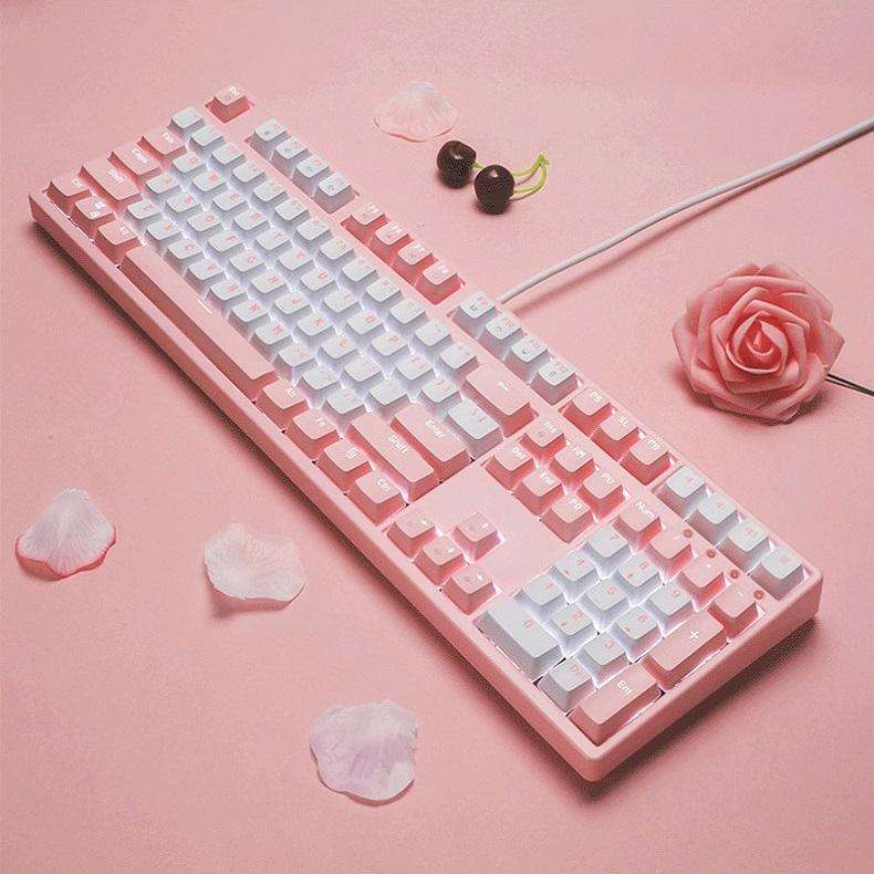 87/108 Keys Gaming Mechanical Keyboard, Colour: FY87 White Shell Black Shaft