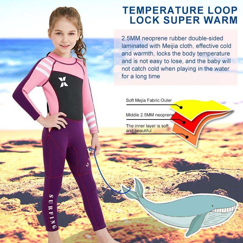 DIVE & SAIL WS-18818 Children Diving Suit One-piece Warm Snorkeling Surfing Anti-jellyfish Swimsu...
