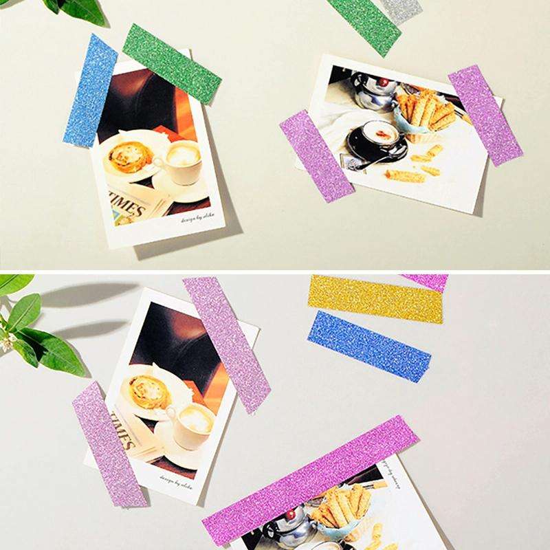 Flash Washi Sticky Paper Tape Label DIY Decorative Tape, Length: 10m(Silver)