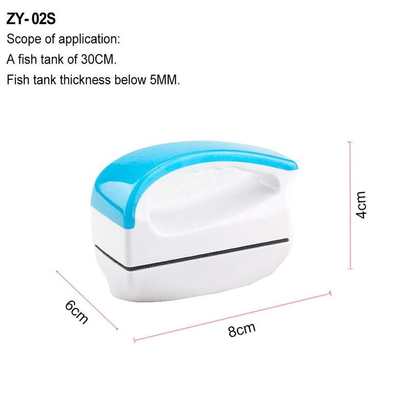 ZY-02S Aquarium Fish Tank Suspended Handle Design Magnetic Cleaner Brush Cleaning Tools, S, Size:...