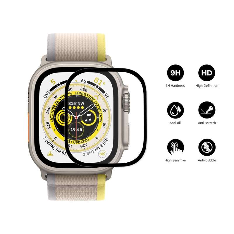 For Apple Watch Ultra 49mm 2pcs ENKAY 9H Full Cover Tempered Glass Watch Film