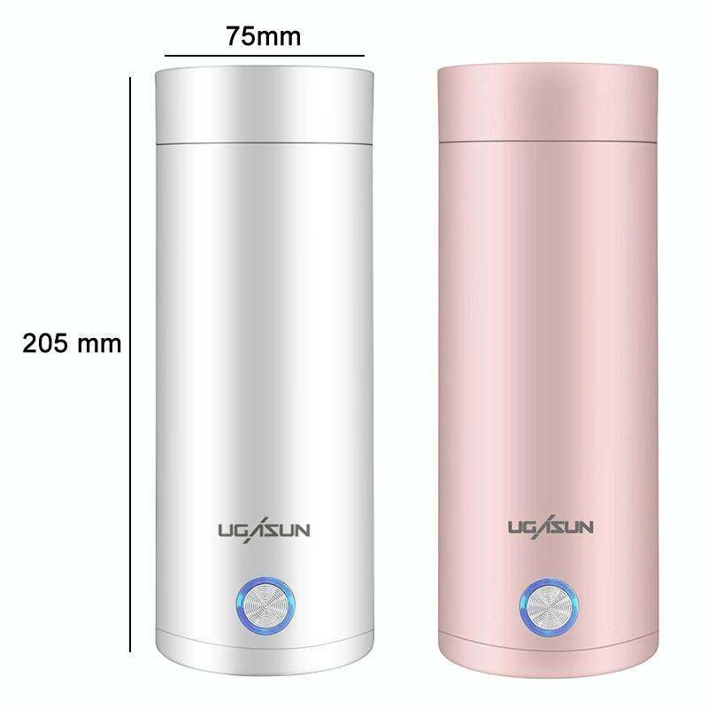 UGASUN Travel Portable Mini Electric Heated Water Cup, Color: UK Plug (White)