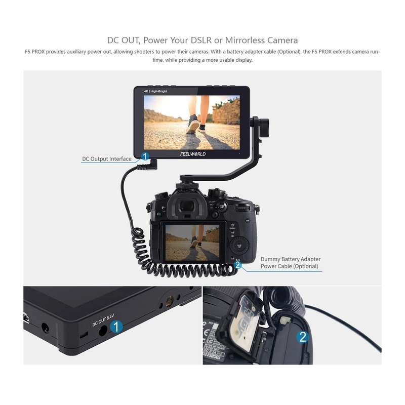FEELWORLD F5 ProX 5.5 inch 1600nit High Bright Touch Screen DSLR Camera Field Monitor 4K HDMI F97...