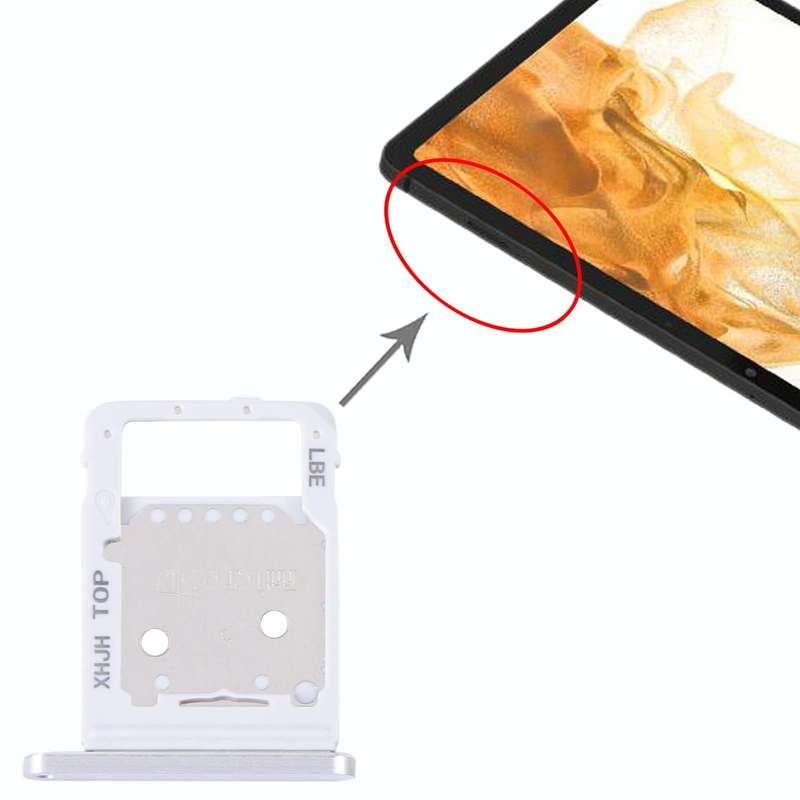 For Samsung Galaxy Tab S8+ SM-X800 Original SIM Card Tray + Micro SD Card Tray (Silver)