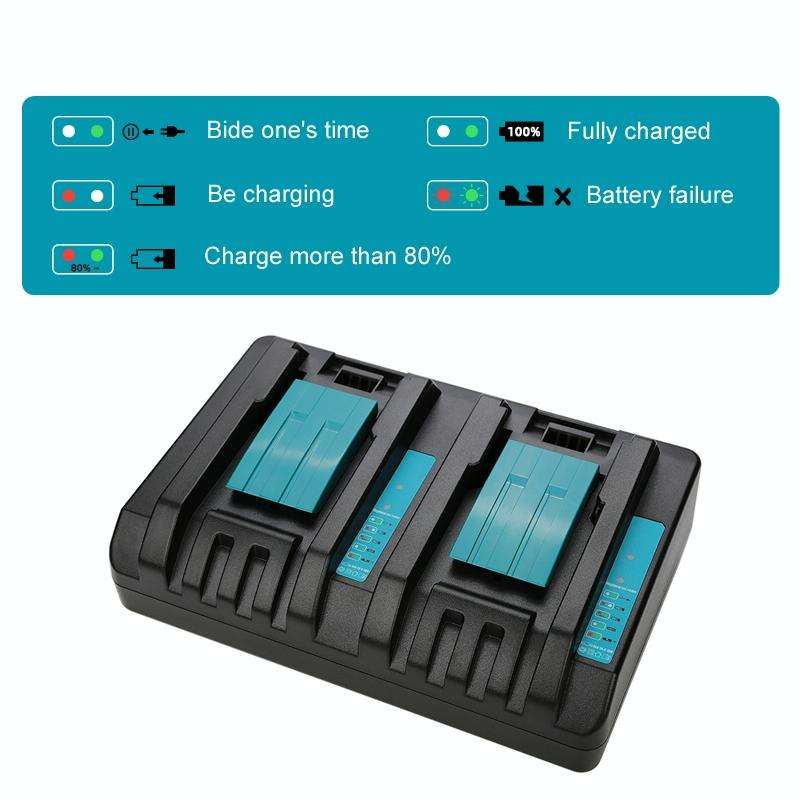 For Makita DC18RC 14.4-18V Lithium Battery Dual Charger, Specification: UK Plug
