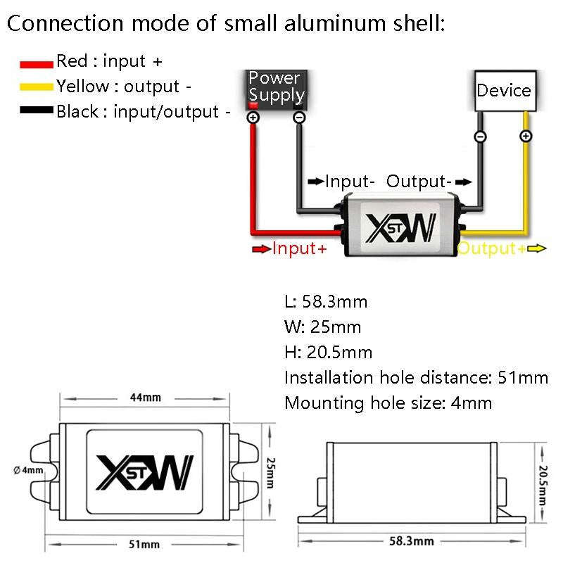 XWST DC 12/24V To 5V Converter Step-Down Vehicle Power Module, Specification: 12V To 5V 5A Small ...