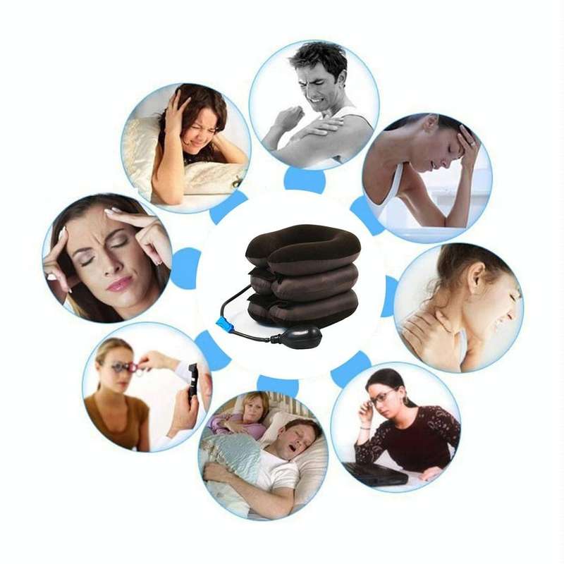 Inflatable Air Cervical Neck Traction Device Soft Head Back Shoulder Neck Ache Massager Headache ...