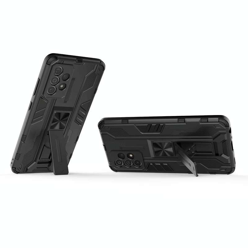 For Samsung Galaxy A52 5G / 4G Supersonic PC + TPU Shock-proof Protective Case with Holder(Black)