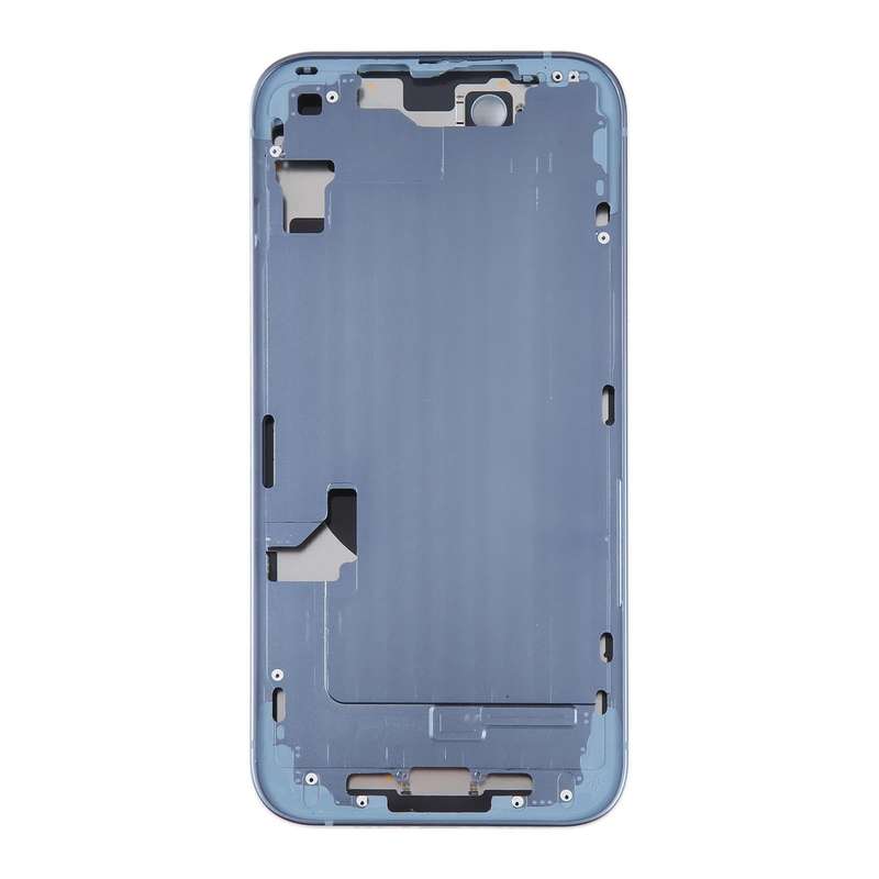 For iPhone 14 Battery Back Cover with Middle Frame / Side Keys(Blue)