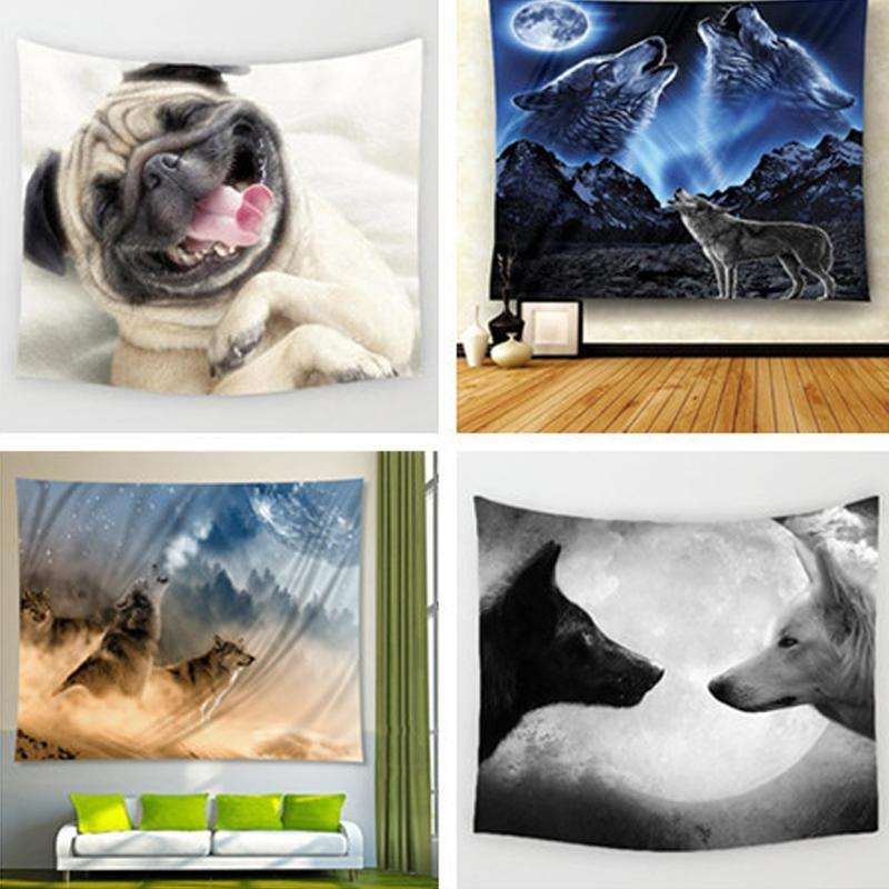 Multifunctional Fashion Simple Style Animal Hanging Carpet, Size:Smooth Surface M-130x150cm(Wolf ...