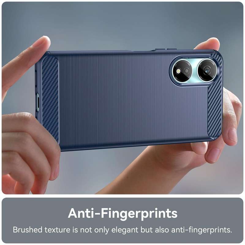 For Honor X7b Brushed Texture Carbon Fiber TPU Phone Case(Blue)