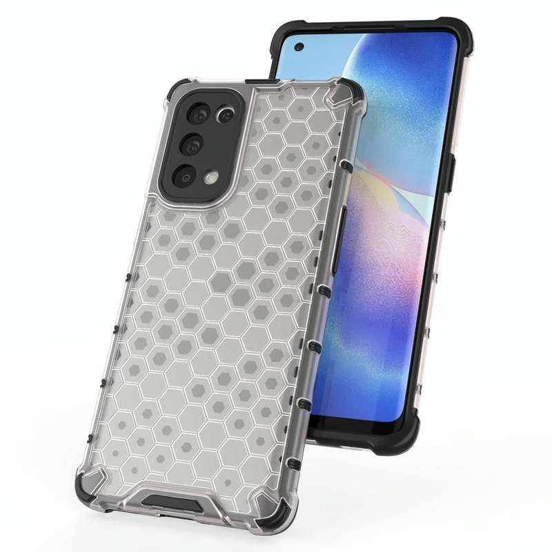 For Oppo Reno5 Pro 5G Shockproof Honeycomb PC + TPU Case(Blue)