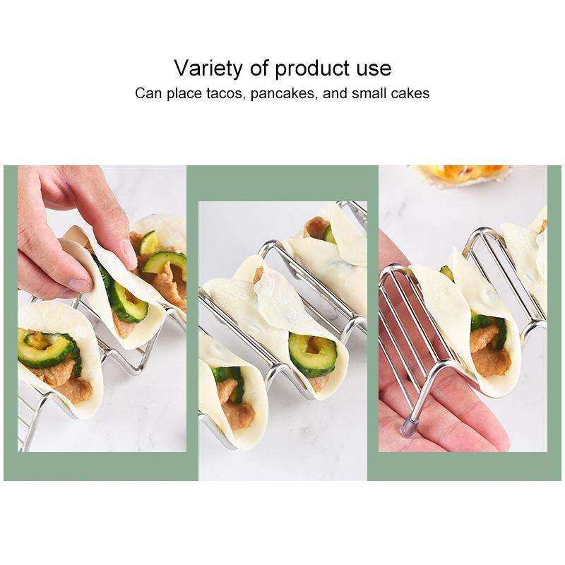 Taco Rack Stainless Steel 304 Taco Rack Taco Pancake Stand, Specification: Single Cup At Both Ends