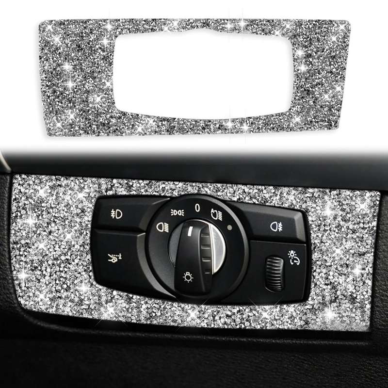 For BMW X5 E70 / X6 E71 2008-2013 Car Headlight Panel Diamond Decoration Sticker, Right Drive
