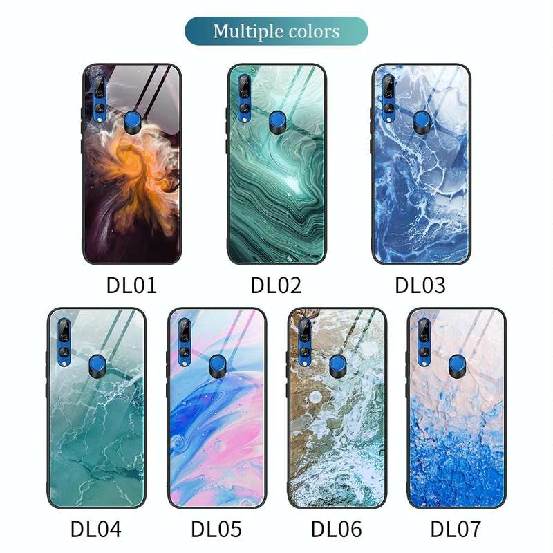 For Huawei Y9 Prime (2019) / P Smart Z Marble Pattern Glass Protective Case(DL02)