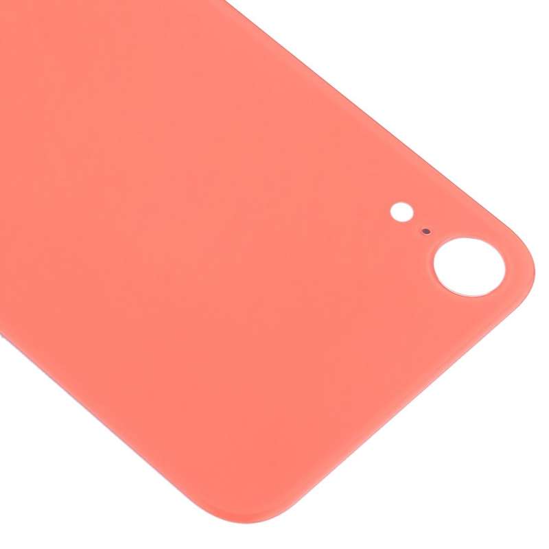 Easy Replacement Big Camera Hole Glass Back Battery Cover with Adhesive for iPhone XR(Coral)