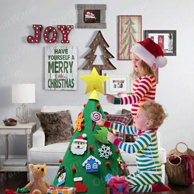 3D DIY Felt Toddler Christmas Tree New Year Kids Gifts Toys Artificial Tree Xmas Home Decoration ...