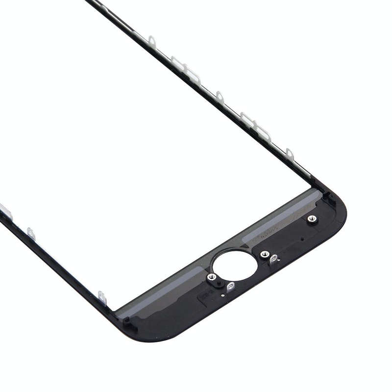 Front Screen Outer Glass Lens with Front LCD Screen Bezel Frame for iPhone 7 (Black)