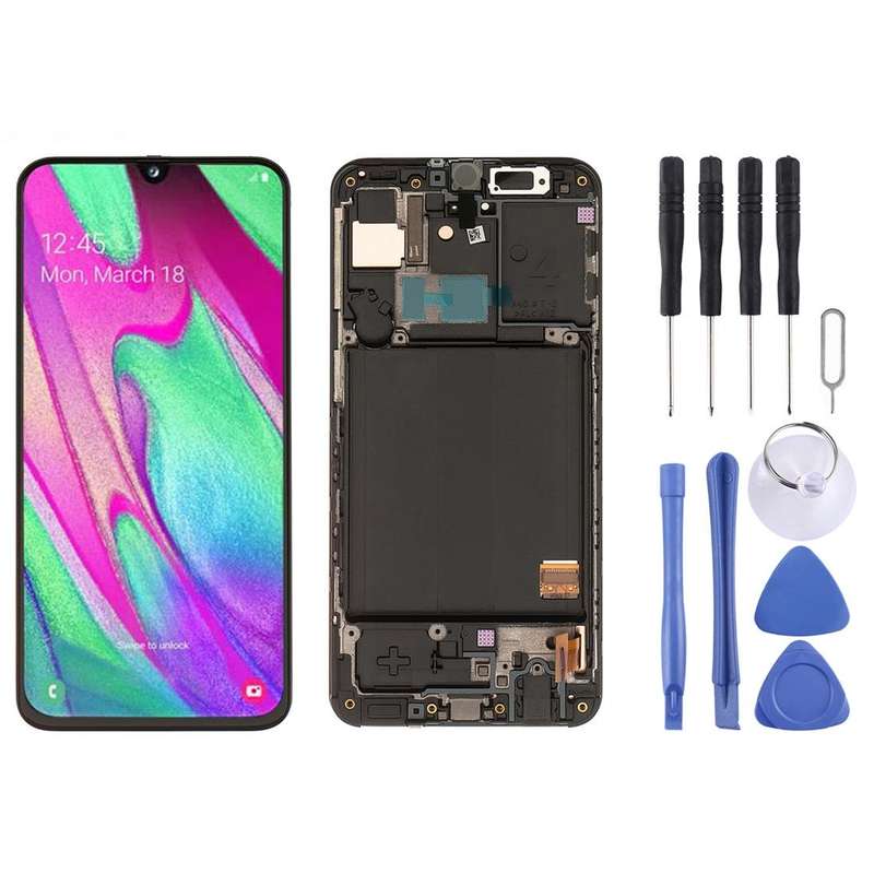 Original Super AMOLED LCD Screen with Frame for Galaxy A40 SM-A405F with Digitizer Full Assembly ...
