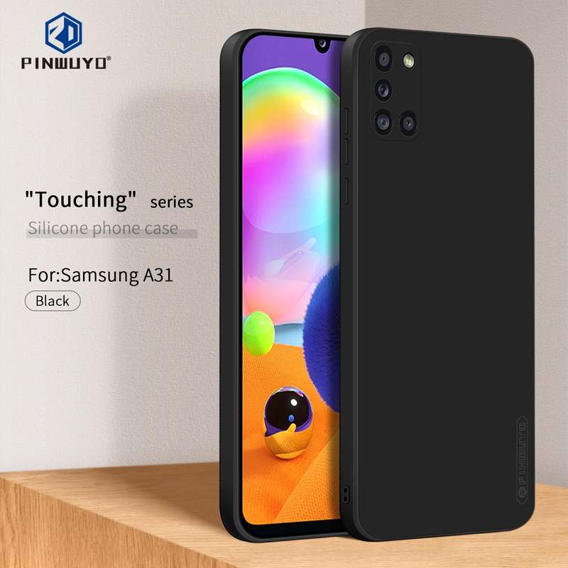 For Samsung Galaxy A31 PINWUYO Touching Series Liquid Silicone TPU Shockproof Case(Black)