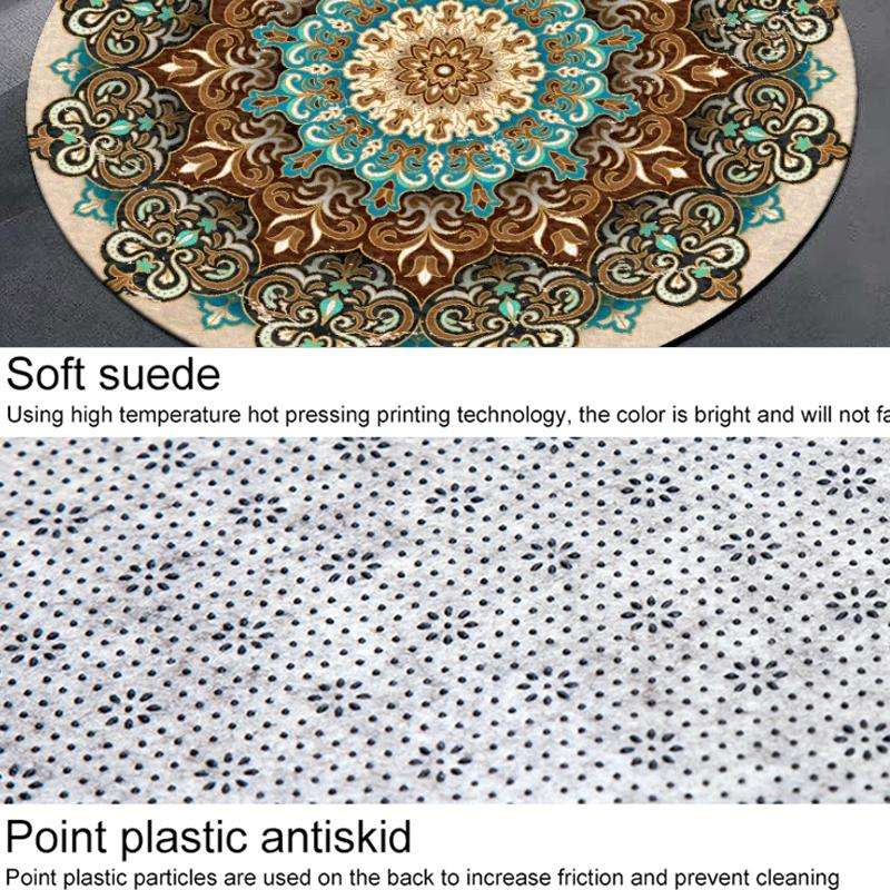 Ethnic Carpet Camel Mandala Flower Carpet Non-slip Floor Mat, Size:Diameter 60cm(Flower)