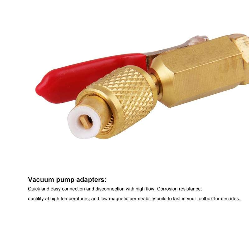 6 in 1 Car Air Conditioning Refrigerant Angled Compact Ball Valve for HVAC / AC Air Conditioning ...