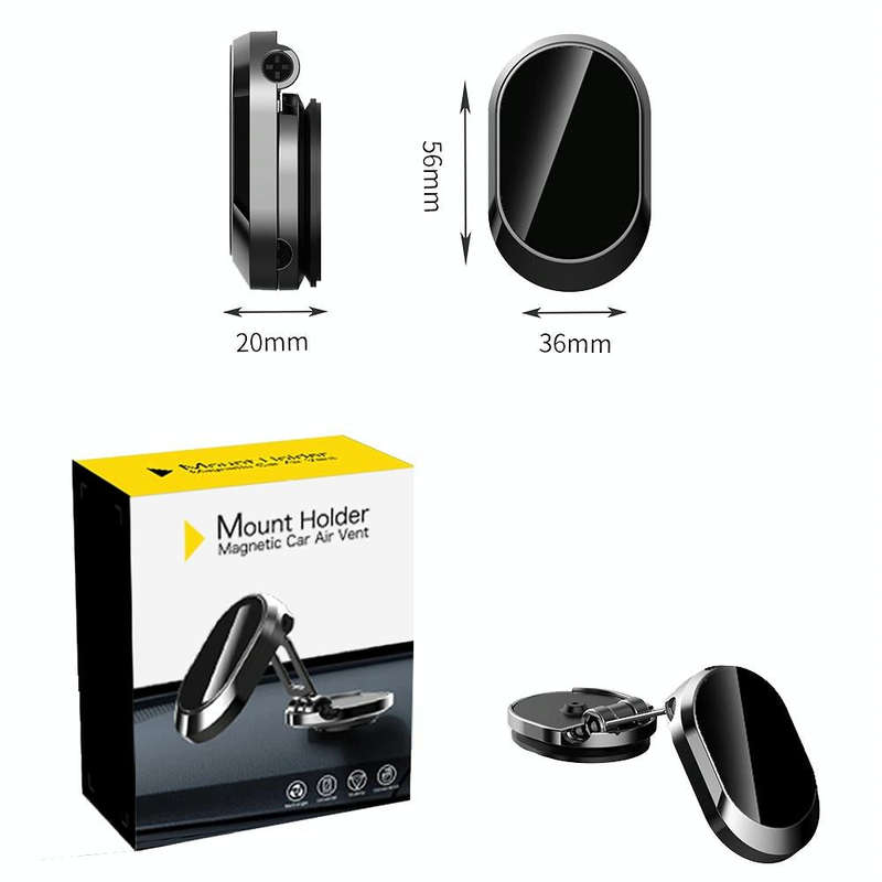 U18 Mini Car Foldable Rotating Magnetic Mobile Phone Navigation Holder(Silver)