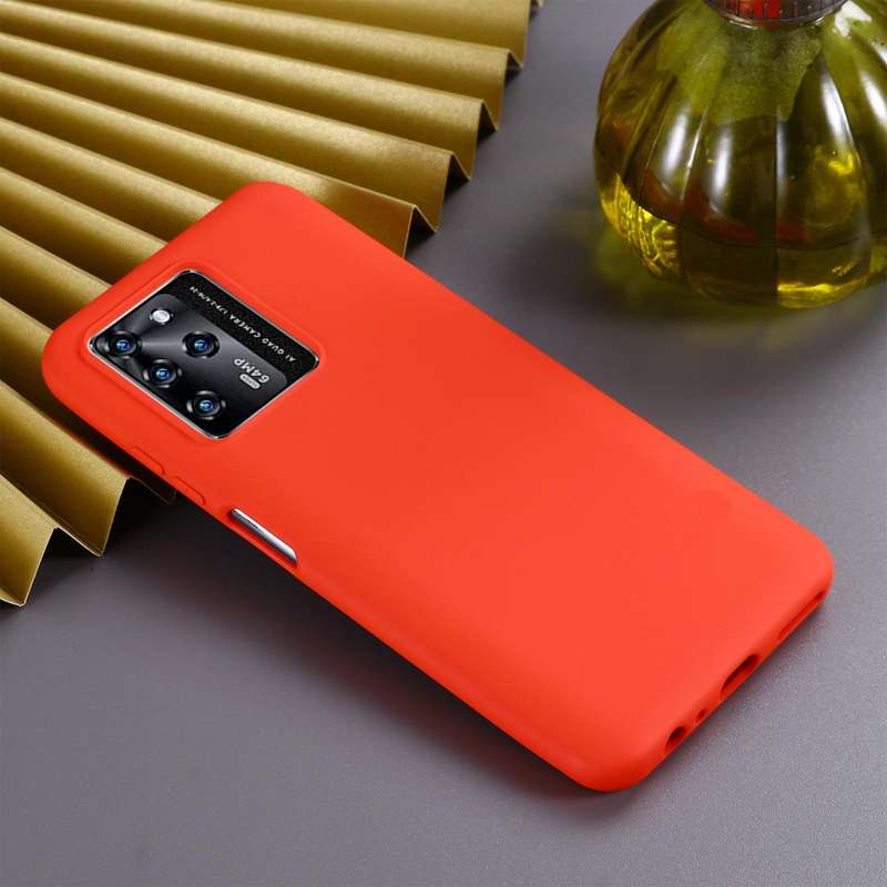 For ZTE Blade V30 Solid Color Liquid Silicone Dropproof Full Coverage Protective Case(Red)