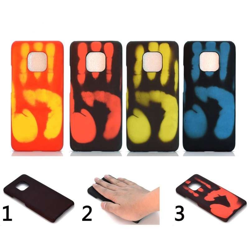 Paste Skin + PC Thermal Sensor Discoloration Case for Huawei Mate 20 Pro(Black red)