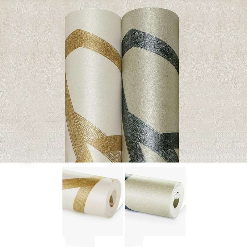 Modern Minimalist Geometric Pattern Non-woven Wallpaper Bedroom Living Room Wallpaper(Golden)