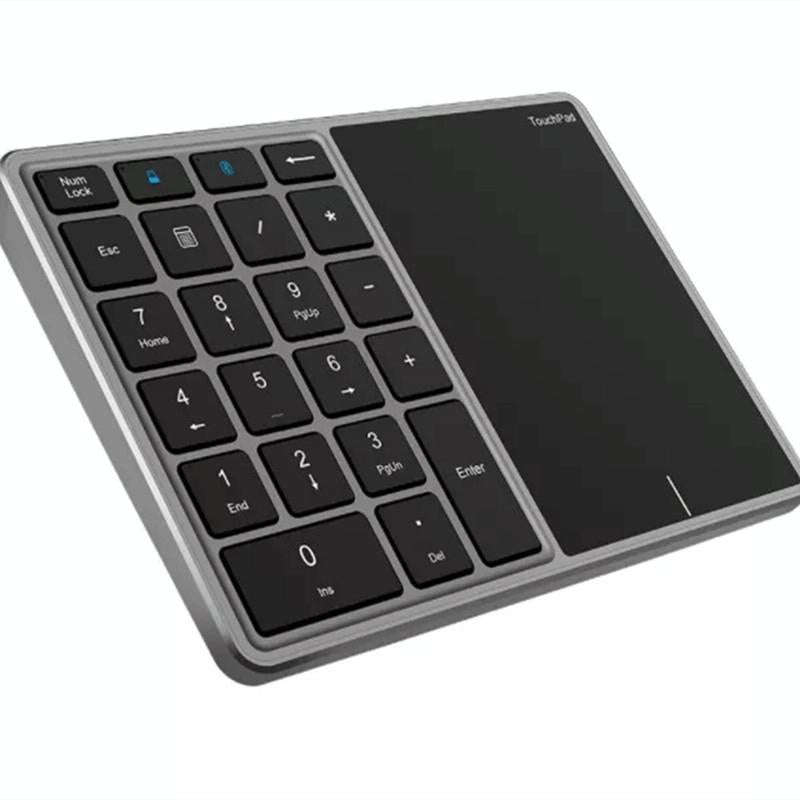 BT-14 Wireless Dual-modes 22 Keys Numeric Type-C Touch Pad Rechargeable Digital Keyboard