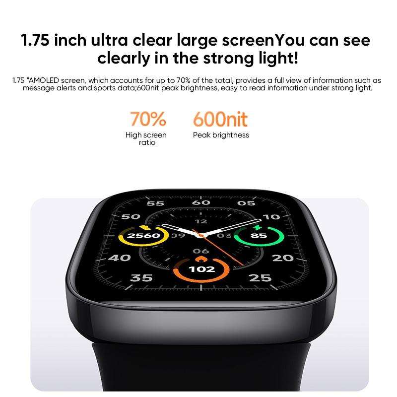 Original Xiaomi Redmi Watch 3, 1.75 inch AMOLED Screen 5 ATM Waterproof, Support Heart Rate Monit...