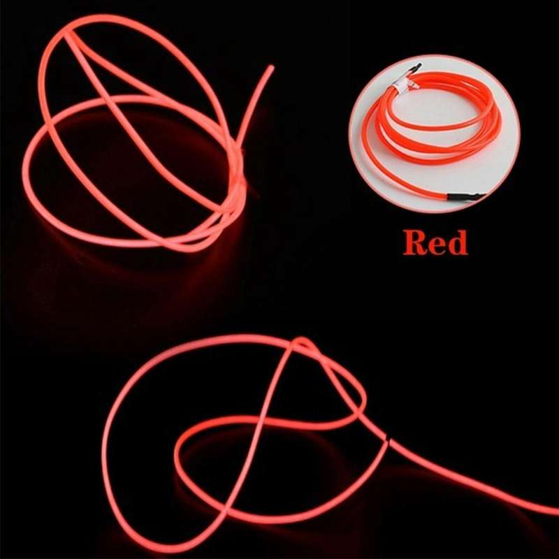 YouOKLight Neon EL Cold Round Flexible Strip Light with 3V Battery Box for Dance Party Car Decora...