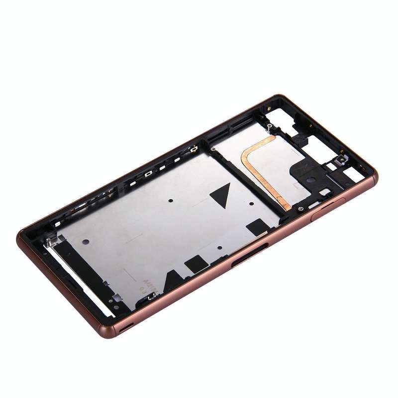 Single SIM Front Housing LCD Frame Bezel for Sony Xperia Z3(Brown)