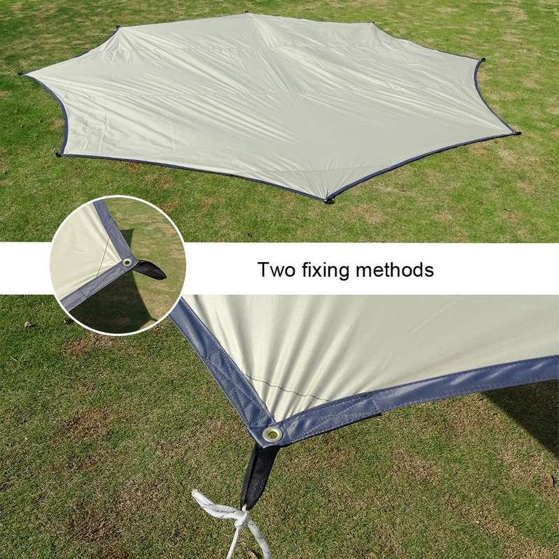 Outdoor Octagonal Curtain Tent Rain and Sun Protection Camping Sunshade Pergola, Color: Khaki