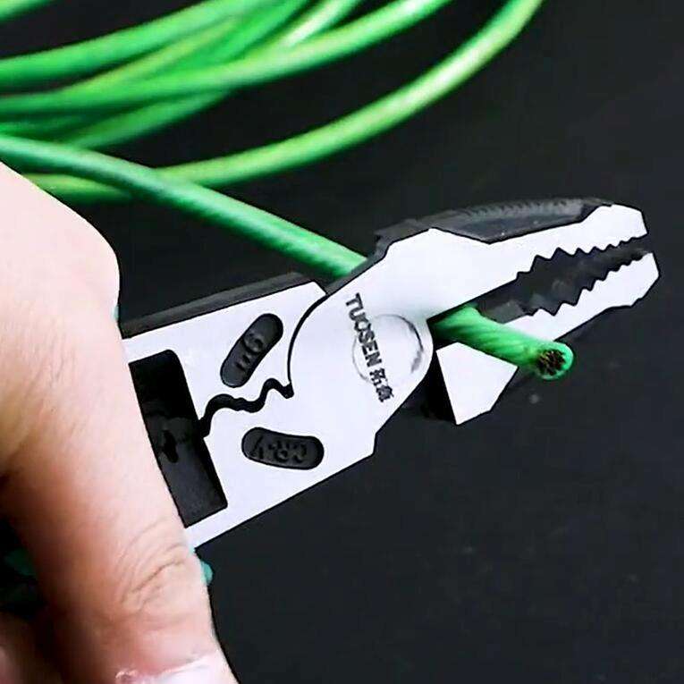 TUOSEN Multifunctional Crimping and Stripping Labor Saving Flat Pliers Vise Manual Wire Cutters, ...