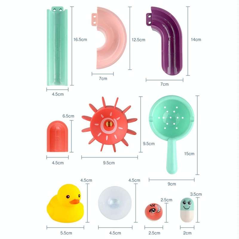 Children Bath Building Blocks Slide Water Toys, Spec: 12-pieces