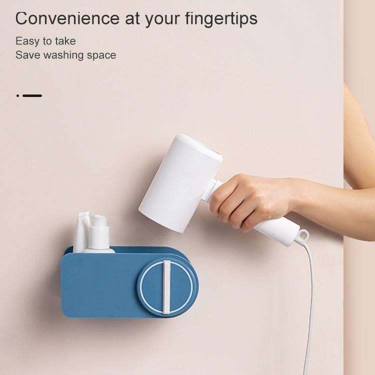 Hair Dryer Rack Free Punching Toilet Shelves(Blue)