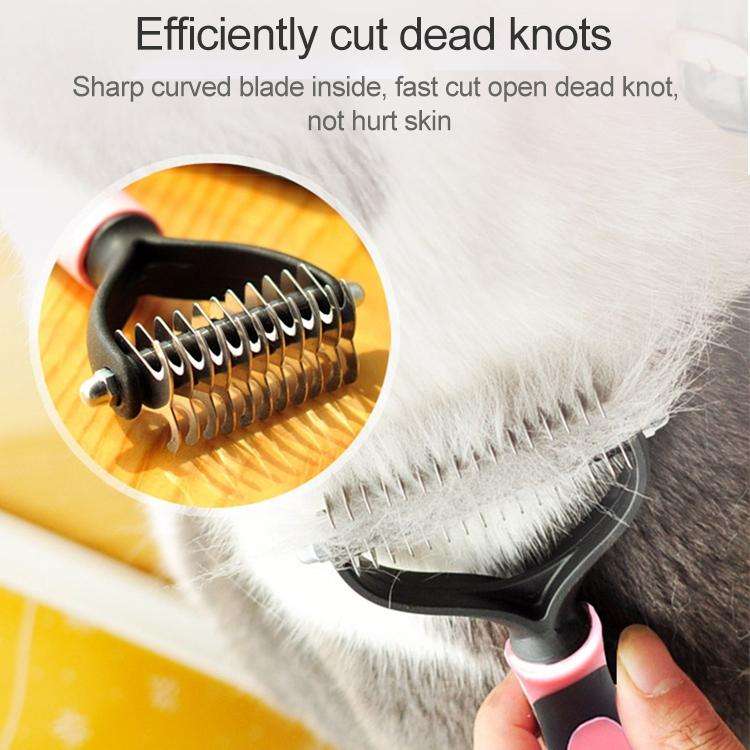 Fur Hair Grooming Hair Shedding Tool Brush for Dog Pet Cat(Blue)