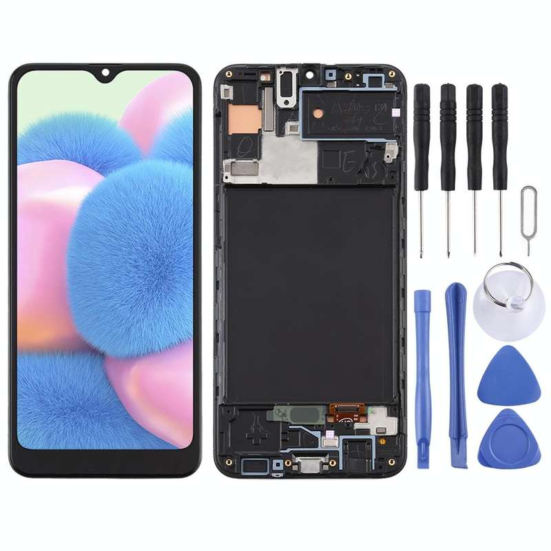 TFT LCD Screen for Samsung Galaxy A30s  Digitizer Full Assembly with Frame (Black)