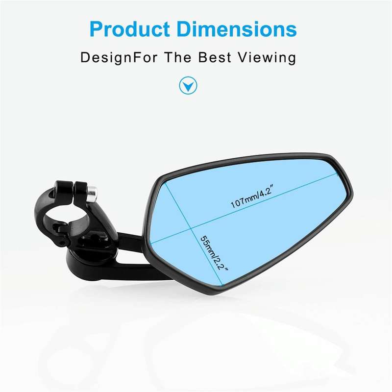 Universal 7 / 8 inch 22mm Modified Motorcycle Side Rearview Mirror (Blue)