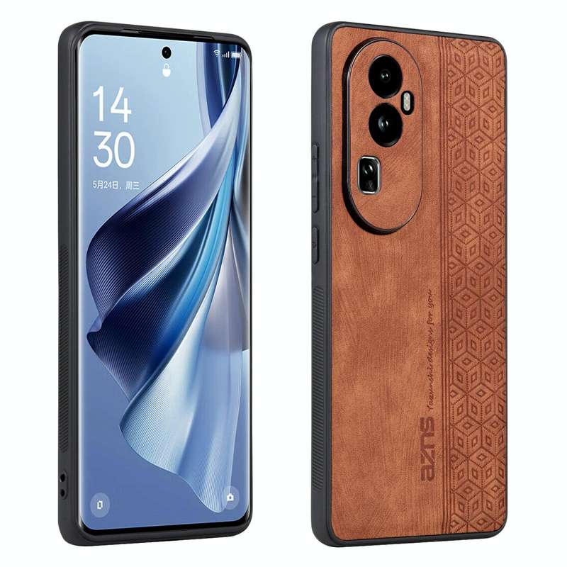 For OPPO Reno10 Pro+ AZNS 3D Embossed Skin Feel Phone Case(Brown)